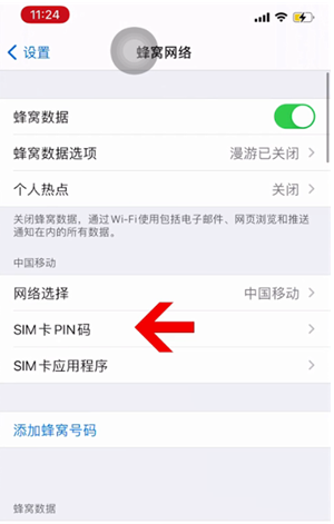 张家口苹果14维修网分享如何给iPhone14的SIM卡设置密码 