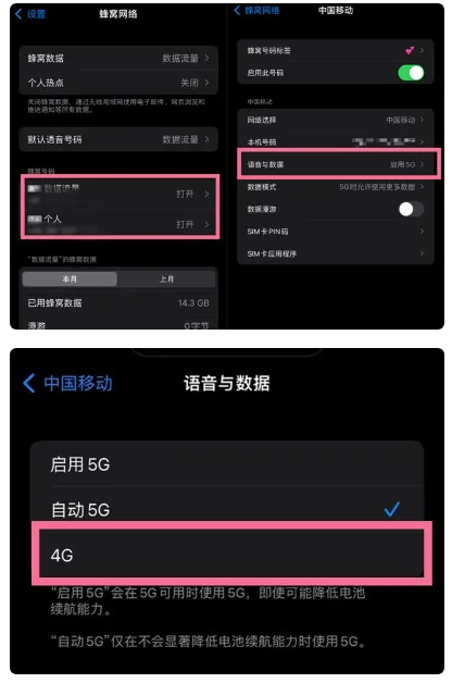 张家口苹果手机维修分享iPhone14如何切换4G/5G? iPhone14 5G网络切换方法 